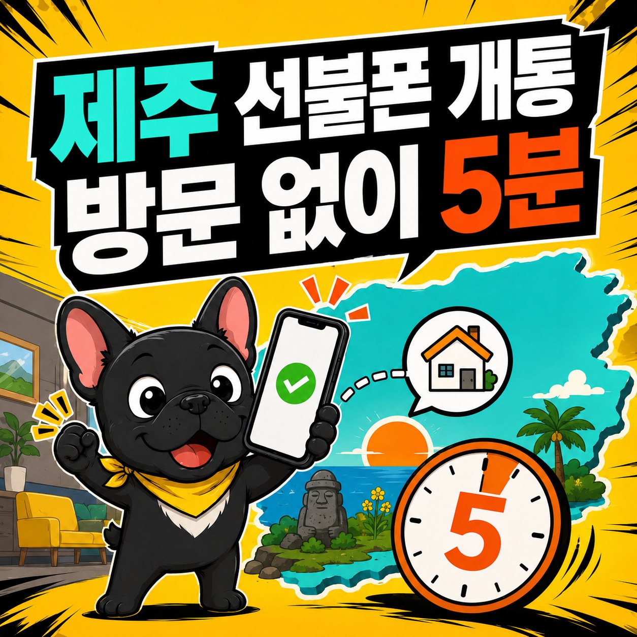 제주 선불폰 개통, 방문 없이 5분