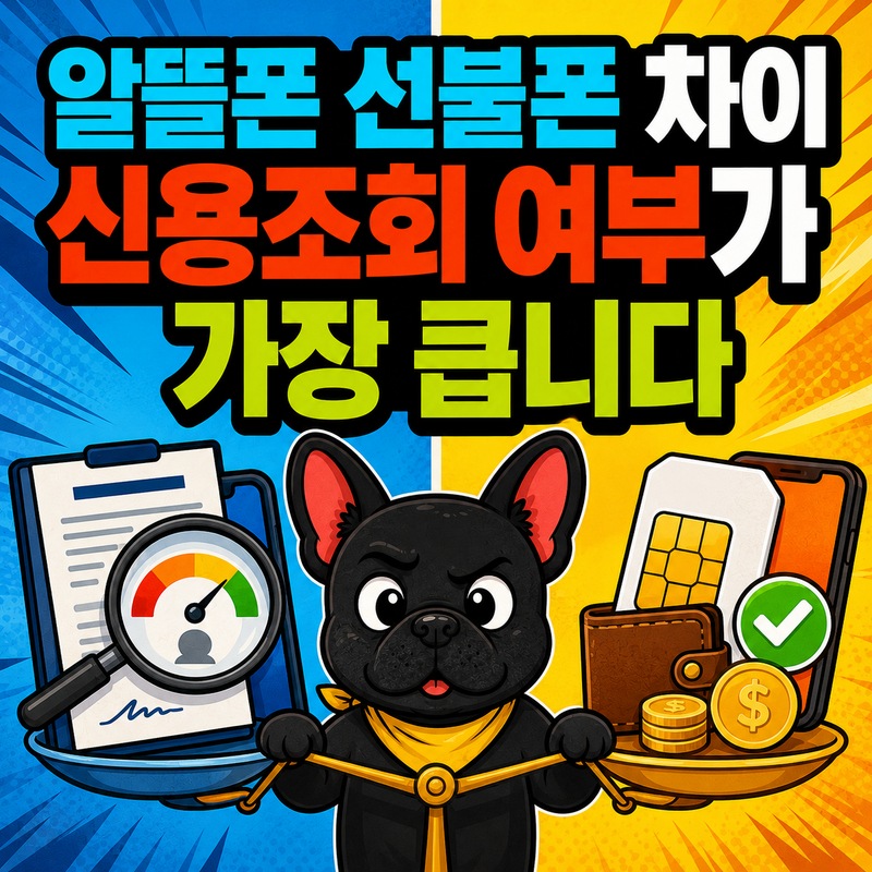 알뜰폰 선불폰 차이, 신용조회 여부가 가장 큽니다