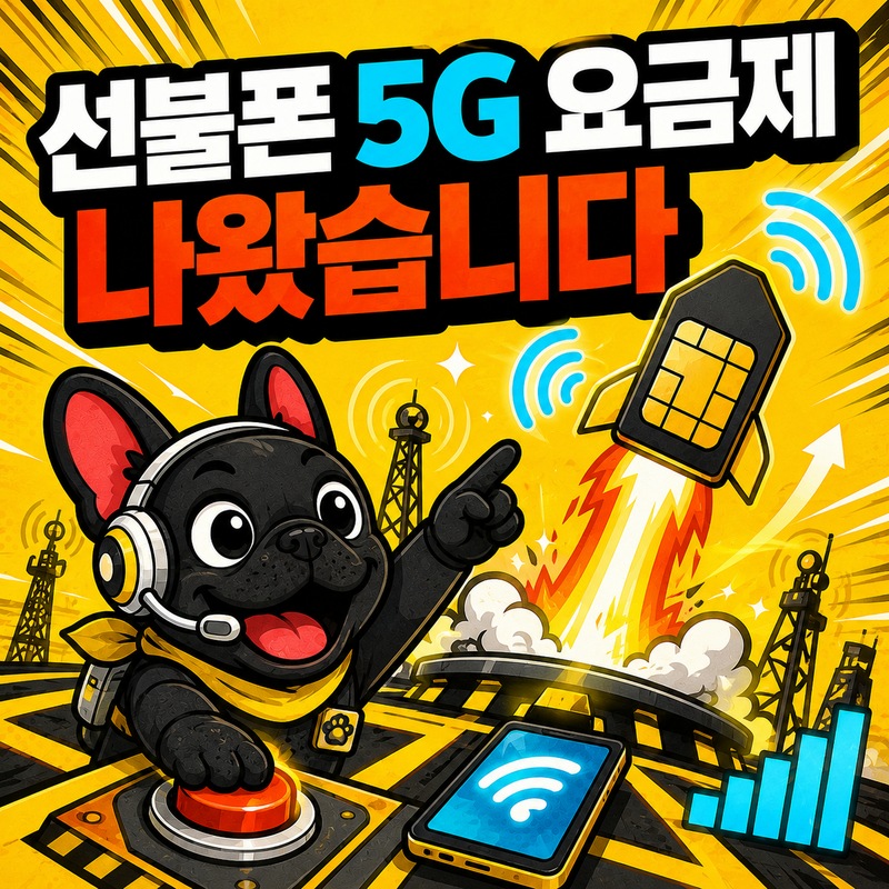 선불폰 5G 요금제 나왔습니다 — 464 요금제 데이터 20GB 월 46,400원