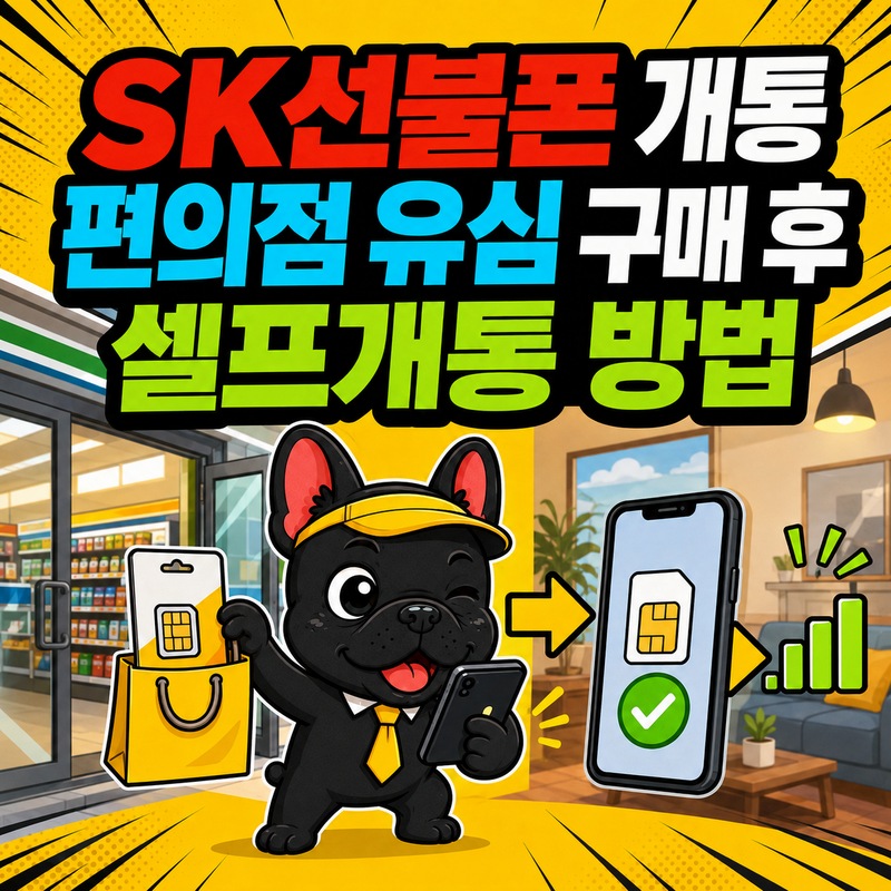 SK선불폰 개통 편의점 유심 구매 후 셀프개통하는 방법